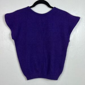 Reference Point Vintage Angora Blend Purple Knit Cap Sleeve Sweater Size M